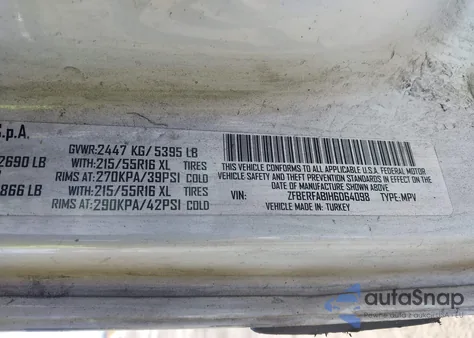 2017 Ram Promaster City Tradesman из США, поврежденный, VIN ZFBERFAB1H6D64098